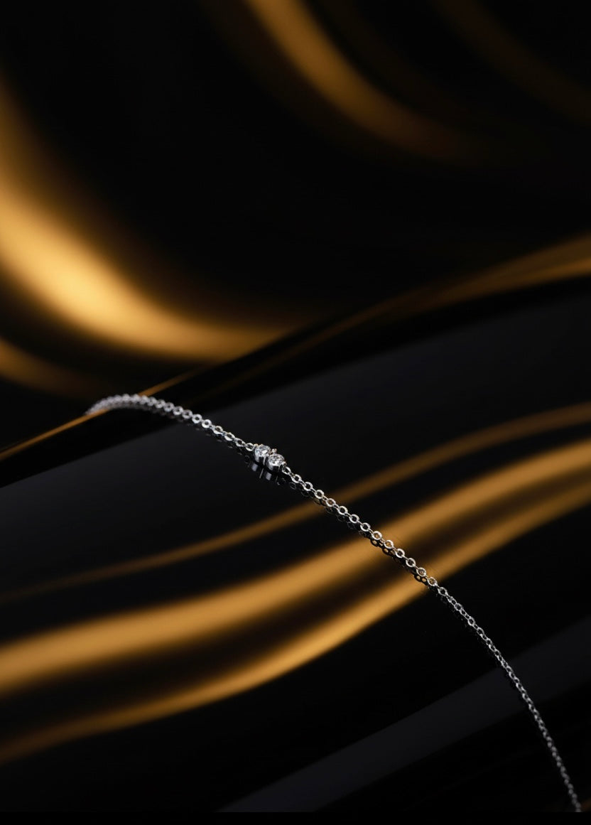 Cosmic droplet thin chain bracelet