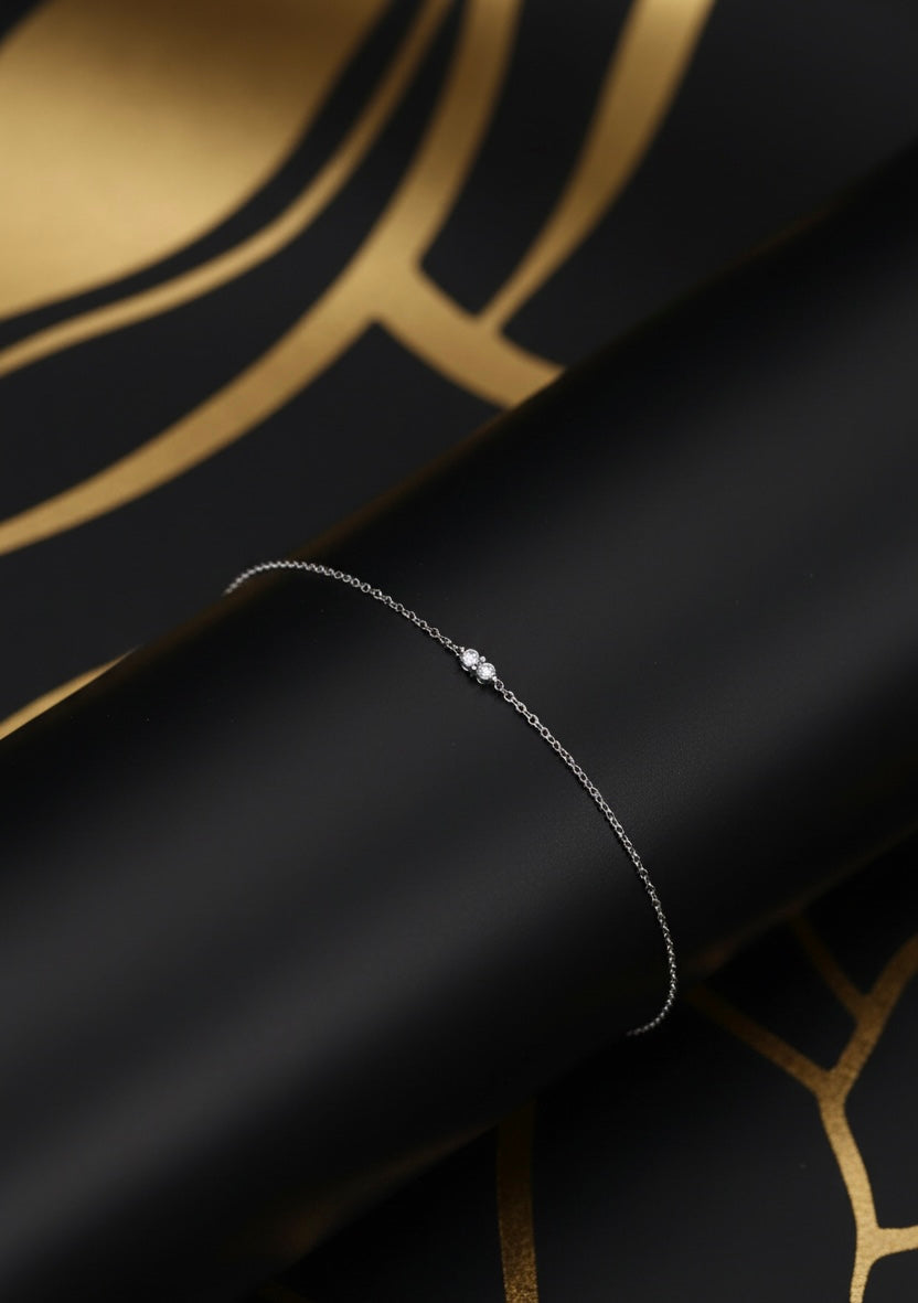 Cosmic droplet thin chain bracelet