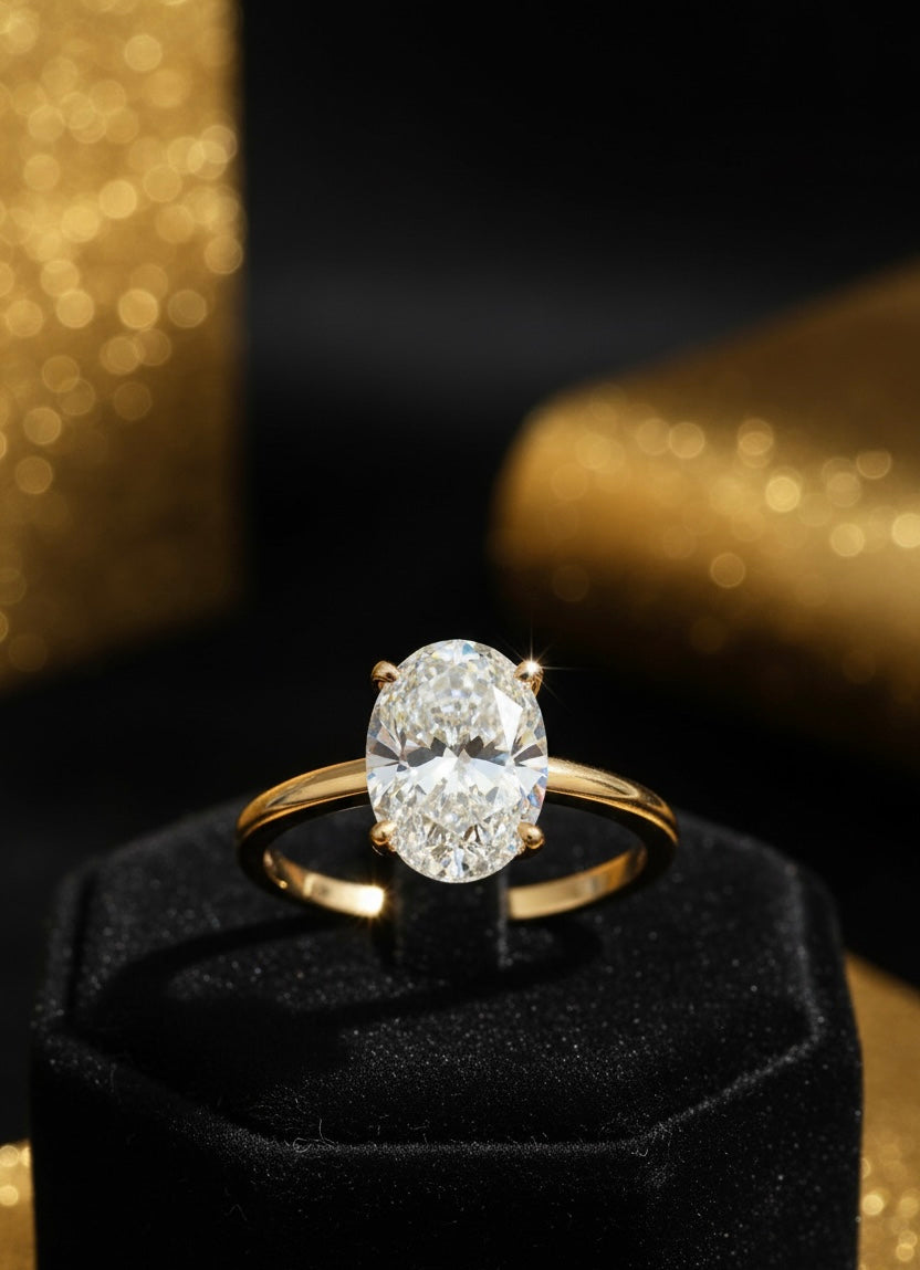 Nebula core oval cut ring