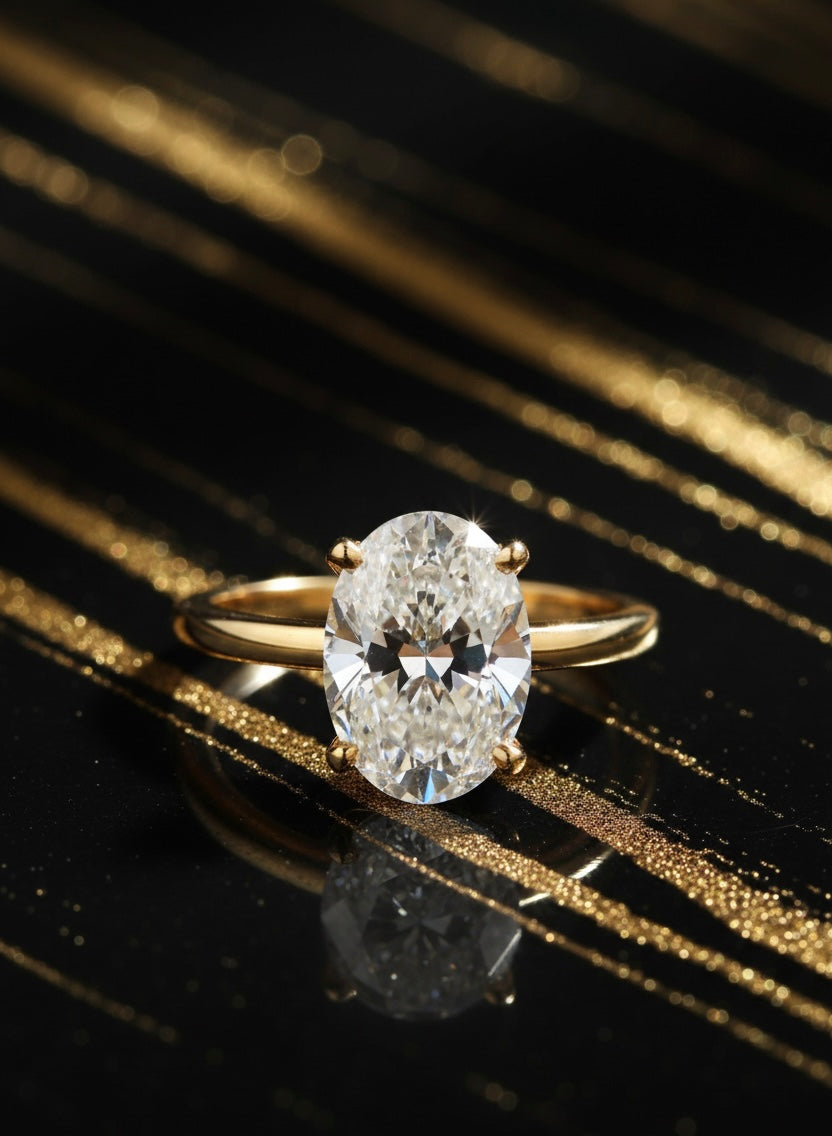 Nebula core oval cut ring