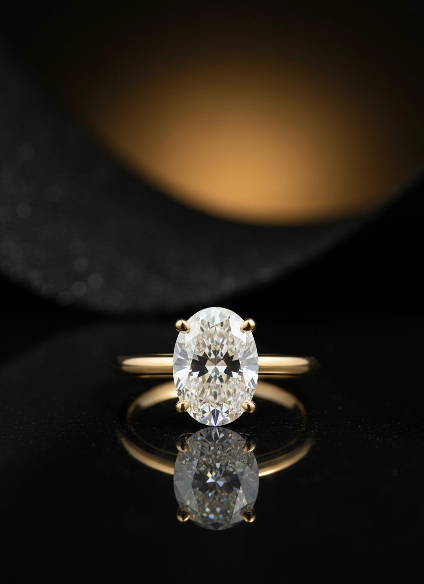 Nebula core oval cut ring